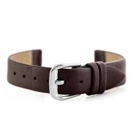 Pasek skórzany do zegarka W86 - ciemny brąz - 14mm