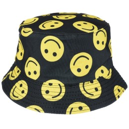Smile Na Czerni Dwustronny Kapelusz Dziecięcy Bucket Hat Kap-Md