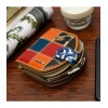 Kolorowy Patchwork Portfel Skórzany, Mały Portfelik Damski Z Biglem Julia Rosso M99 - HH-7593
