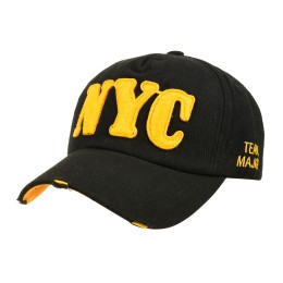 Czarna Czapka Z Daszkiem Baseballówka Vintage Regulowana Nyc Czm23