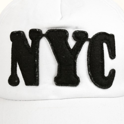 Biała Czapka Z Daszkiem Baseballówka Vintage Regulowana Nyc Czm23 - HH-9436