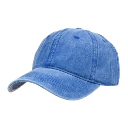 Niebieska Czapka Z Daszkiem Baseballówka Vintage Unisex Czm43