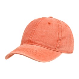 Pomarańczowa Czapka Z Daszkiem Baseballówka Vintage Unisex Czm43