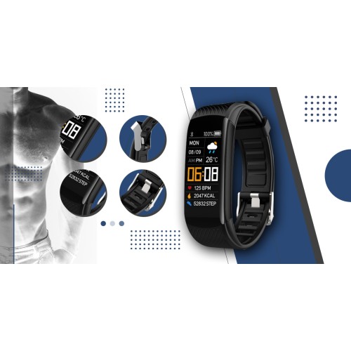 Smartband Giewont Fit&GO Duo GW200-6 - Black + Pasek Smart Navy - 4986
