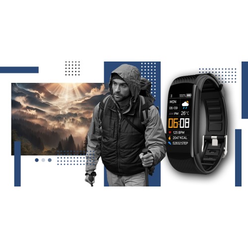Smartband Giewont Fit&GO Duo GW200-6 - Black + Pasek Smart Navy - 4986
