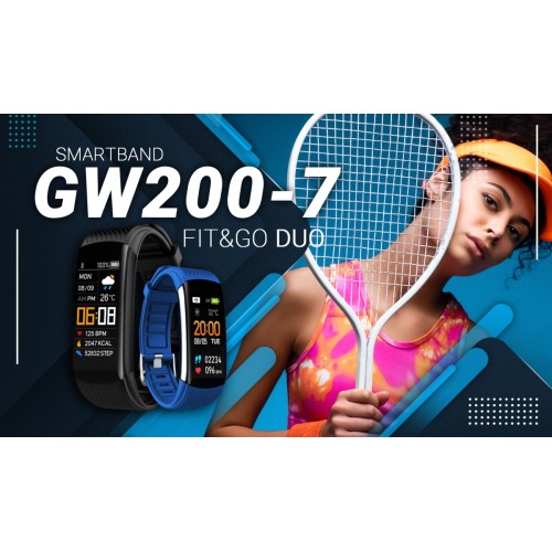 Smartband Giewont Fit&GO Duo GW200-7 - Black + Pasek Sky Blue - 4987