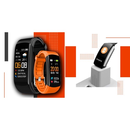 Smartband Giewont Fit&GO Duo GW200-9 - Black + Pasek Orange Power - 5185