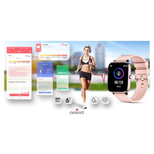 Smartwatch Giewont Dynamic SmartCall GW230-1 - Rose Gold/Powder Pink - 6561
