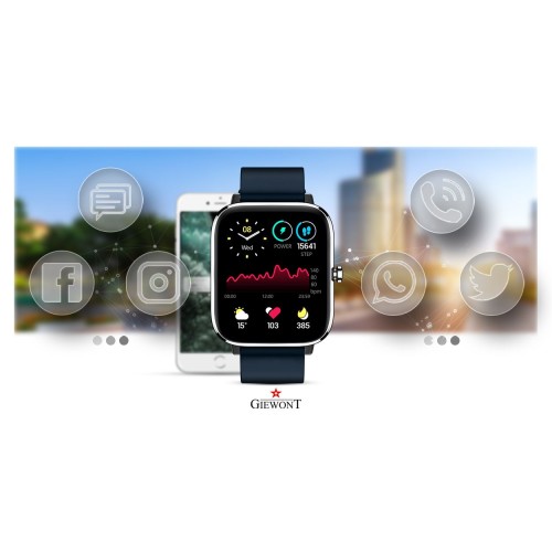 Smartwatch Giewont Dynamic SmartCall GW230-4 - Silver/Deep Ocean - 6558