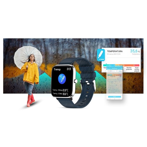 Smartwatch Giewont Dynamic SmartCall GW230-4 - Silver/Deep Ocean - 6558